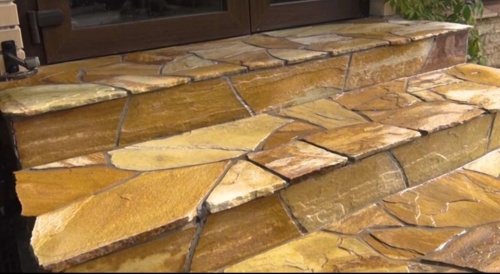 Плитняк златолит жёлтый золотистый для отмостки купить в Кировской области